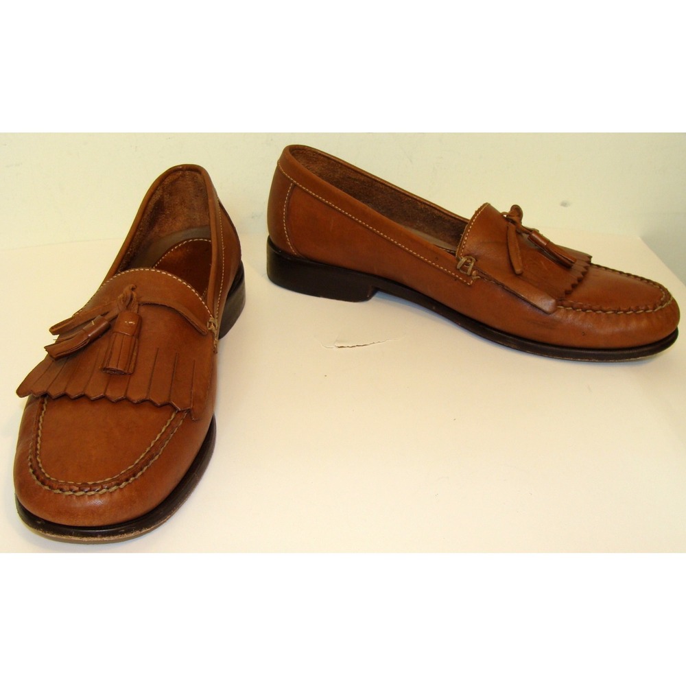 BOSTONIAN MENS TAN LEATHER TASSLE LOAFERS SIZE 10.5M  C124 - Picture 3 of 9